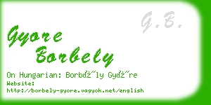 gyore borbely business card